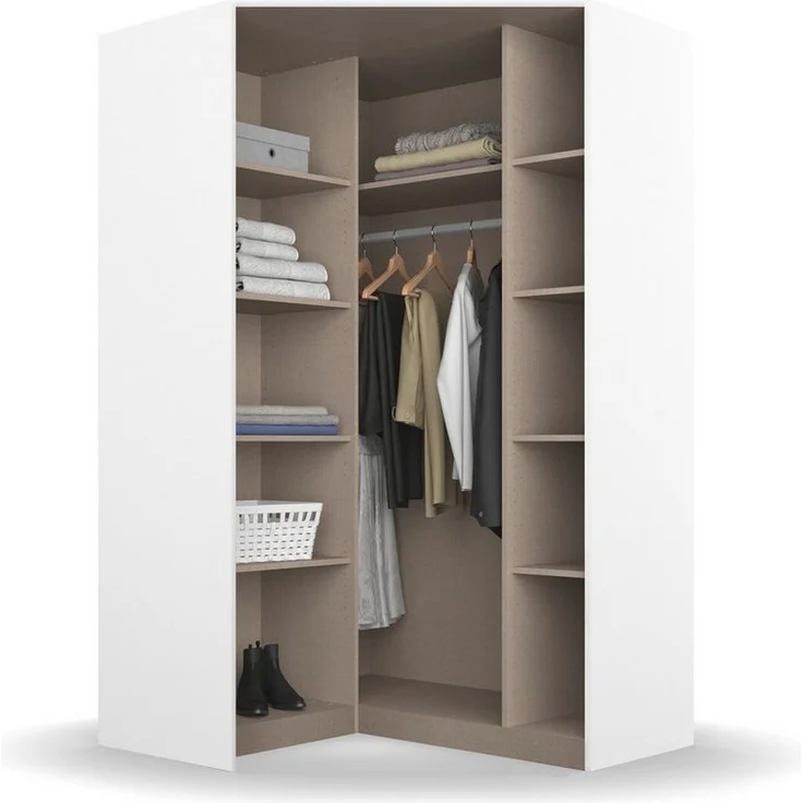 OTTO home Eckkleiderschrank Kleiderschrank Schrank Ankleidezimmer Schlafzimmer Garderobe AGORDO (in zwei Griff-Farben, Breite/Tiefe 117x117 cm, Höhen 210/229 cm) voll ausgestattet mit großzügigem Stauraum, 2 Höhen MADE IN GERMANY – Bild 3