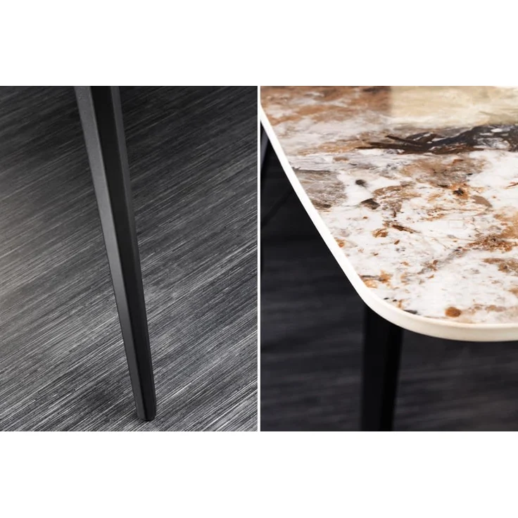 riess-ambiente Esstisch MILANO 180cm weiß-braun / schwarz (Einzelartikel, 1-St), Keramik · Naturstein-Design · Metall · bis 8 Personen · Modern – Bild 5