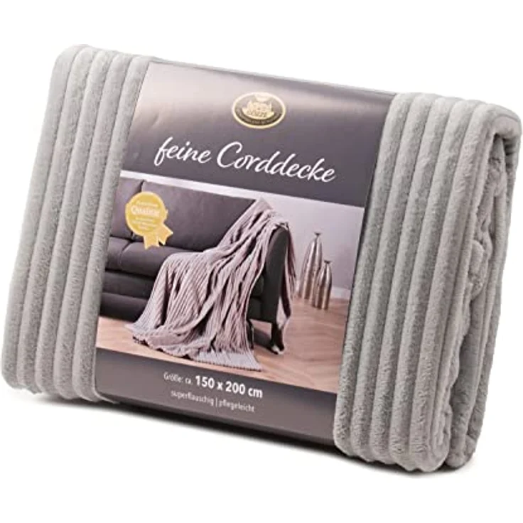 Wohndecke Feincord Kuscheldecke, Gözze, flauschig weich und wohlig warm – Bild 4