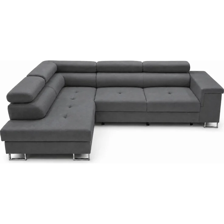KRISAN MÖBEL Ecksofa L-Form ALVARO in Anthrazit 275 x 90 x 202 cm mit Schlaffunktion und Bettkasten Links in – Bild 1