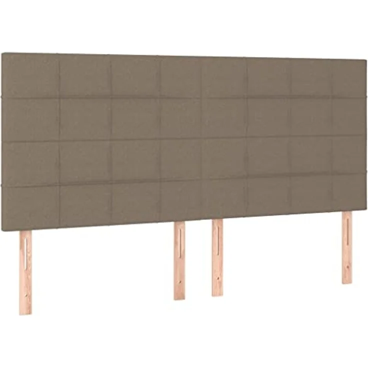 vidaXL Kopfteil Taupe 200 x 5 x 118/128 cm Stoff (Art-Nr 3116358) – Bild 1