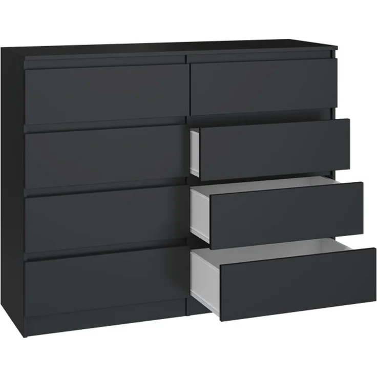 ibonto HOCHKOMMODE Schwarz 40x120x97cm (H 97 x T 40 x B 120 cm) – Bild 2