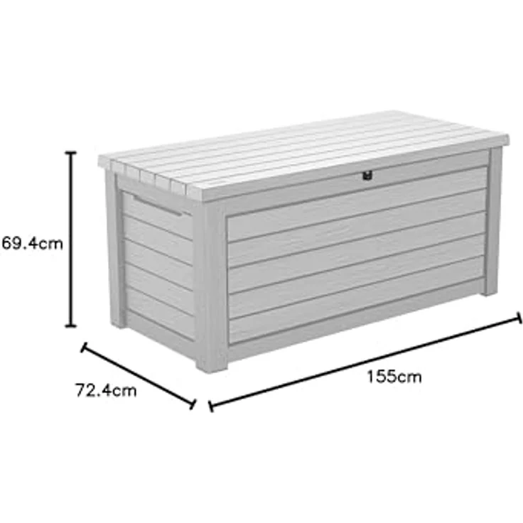 Keter Gartenbox "NORTHWOOD" 623L 157x72x69cm Deckel bis 270kg belastbar, abschließbar – Bild 4