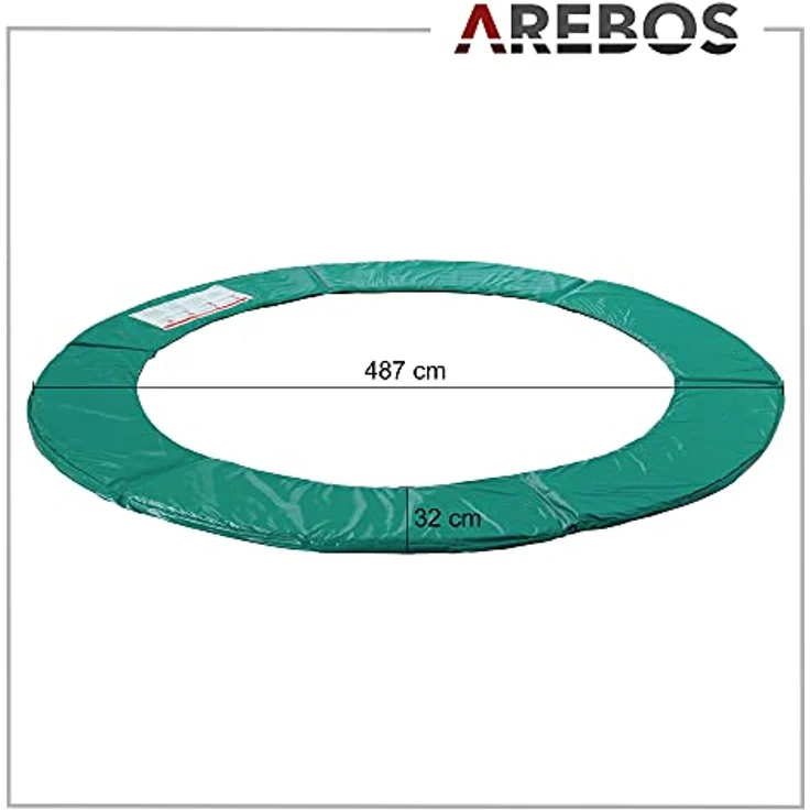 Arebos Trampolin-Randabdeckung Federschutz Ø 487 cm, Randschutz, PVC und PE, Reißfest, UV-resistente und wasserbeständige – Bild 6