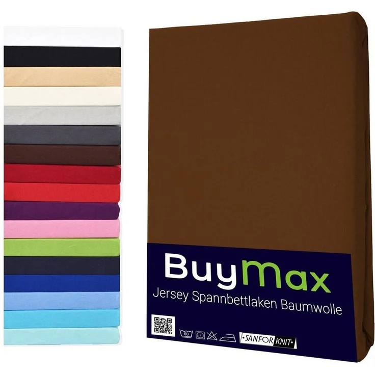 Buymax Spannbettlaken 2-er Set, Doppelpack, Bettlaken, Jersey 100% Baumwolle, Gummizug: rundum, (2 Stück), 90x200 100x200 140x200 160x200 180x200 cm, Matratzen bis 25 cm Höhe – Bild 5