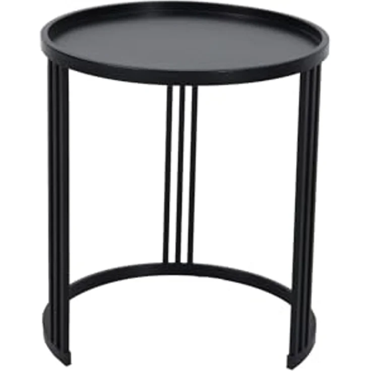 SVITA Beistelltisch LADAR (2er Set), Couchtisch Kaffeetisch Satztisch Rund Pulverbeschichtet, Schwarz – Bild 6