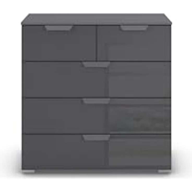 rauch Aditio Box, Kommode, 5 Schubladen, mit Glasfront, mit Softclose-Funktion, Farbe Grau metallic, BxHxT 80x81x42cm – Bild 6