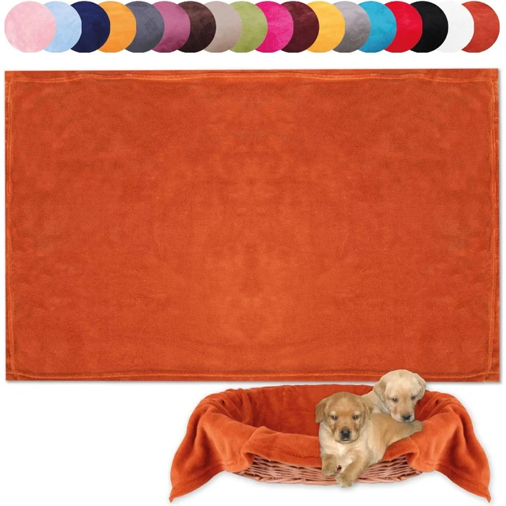 Haustierdecke - Kuscheldecke für Hunde terracotta - ochre 80x120 cm – Bild 2