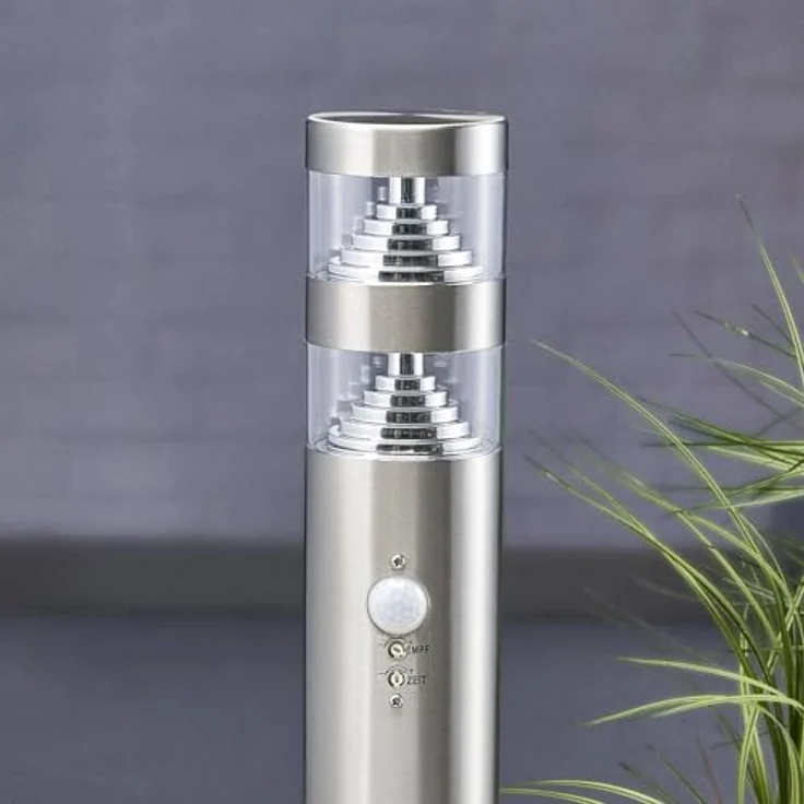 Lindby Edelstahl LED Wegeleuchte 60 cm, Pollerleuchte mit Bewegungsmelder, spritzwassergeschützt IP44, 11W, warmweiß – Bild 5