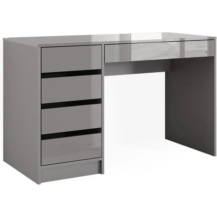 Schreibtisch Sherry Grau Hochglanz 55 x 120 cm mit Schubladen Vicco – Bild 1