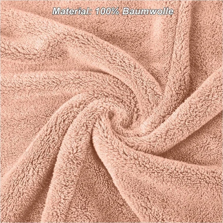 2er Set Haarturban mit Knopf aus 100% Baumwolle Haartrockentuch Anthrazit, Rosa – Bild 2