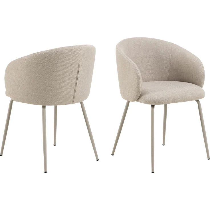 Esszimmerstuhl >Eleanor< (2er-Set) Design 4-Fuß, Bezug beige - 55,5x79x55cm (BxHxT) – Bild 3