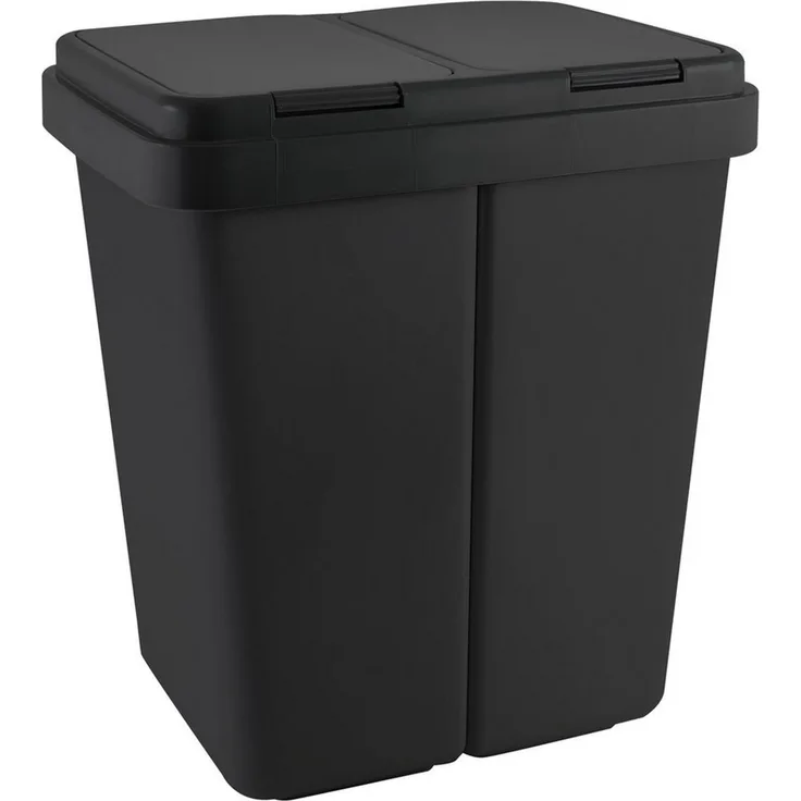 Ribelli Mülltrennsystem ZwEimer Müllbehälter 2x25L, Mülleimer Abfalleimer Küche