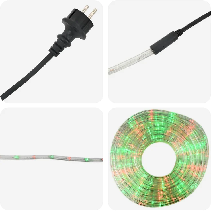 vidaXL LED-Weihnachtslichtschlauch 120 LEDs Rot & Grün 5 m 42050446 – Bild 6