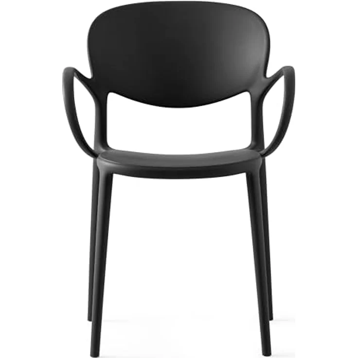 Connubia, 2 Stühle Abby, recyceltes Polypropylen, 100% schwarz matt – Bild 5