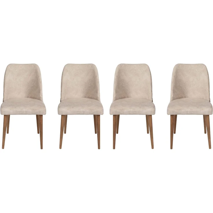 Skye Decor 'Nova 071 V4' Stuhlset (4-teilig), Creme / Walnuss, 50 x 90 x 49 cm – Bild 2