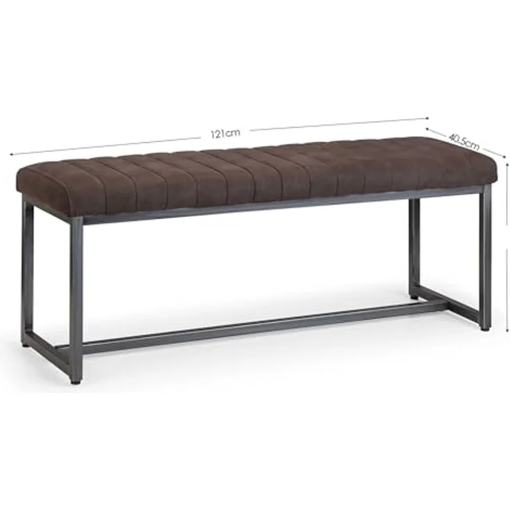 Julian Bowen Brooklyn Polsterbank, Anthrazit, Metall, Einheitsgröße – Bild 3