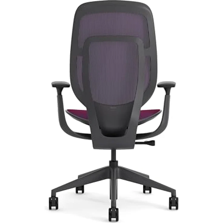 Karman Steelcase Ergonomischer Bürostuhl, höhenverstellbarer Stuhl mit Rot-Blau Bezug – Bild 6