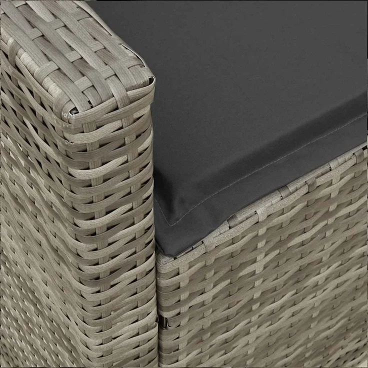 vidaXL Gartensofa 5-Sitzer mit Kissen Grau Poly Rattan 4104114 – Bild 7