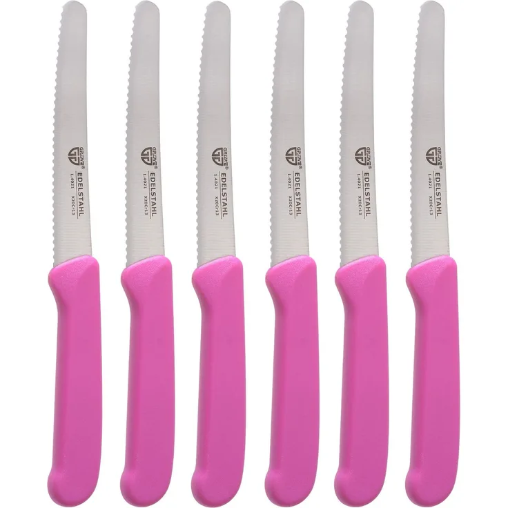 Frühstücksmesser / Brötchenmesser 6 Stück, pink