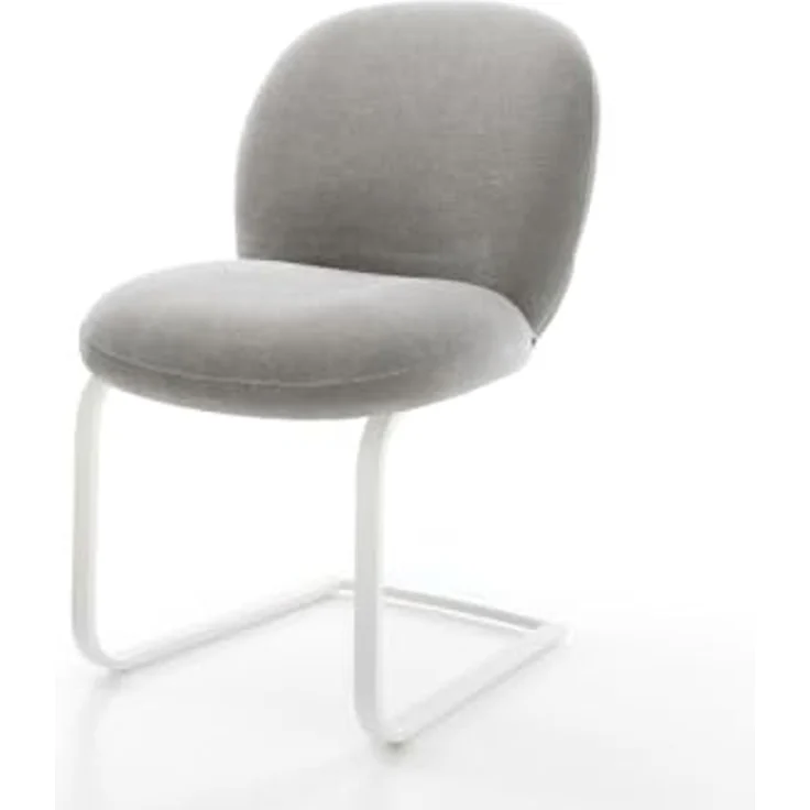 Freischwinger Nube-Flex Strukturstoff Soft Grau Freischwinger flach Weiß Taschenfederkern – Bild 3