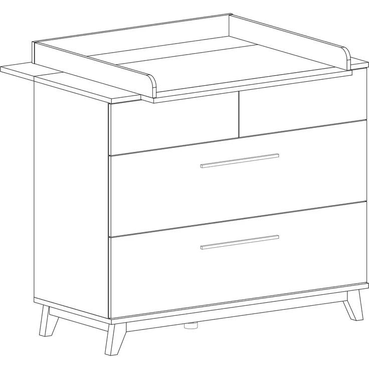 Wickelkommode mit abnehmbarem Wickelaufsatz »Lina«, (B/H/T): 115/104/77 cm, Weiß / Walnuss, Arthur Berndt – Bild 11