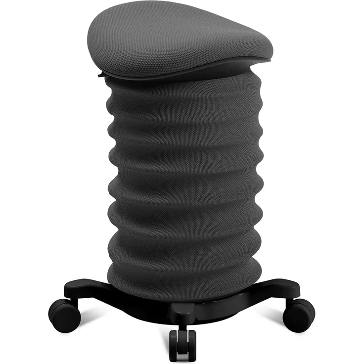 TOPSTAR Sitness 4D mit Rollen - AGR-Zertifiziert Dynamischer Sitzhocker schwarz - anthrazit, ergonomischer Bürohocker - höhenverstellbar - stärkt den Rücken - entlastet die Bandscheiben