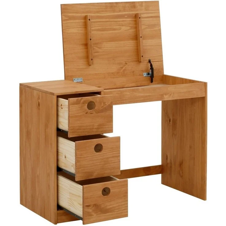 OTTO home Kinderschreibtisch Alpi, Kiefernholz, Wangengestell, mit 3 Schubkästen, Tischbreite 100 cm – Bild 2