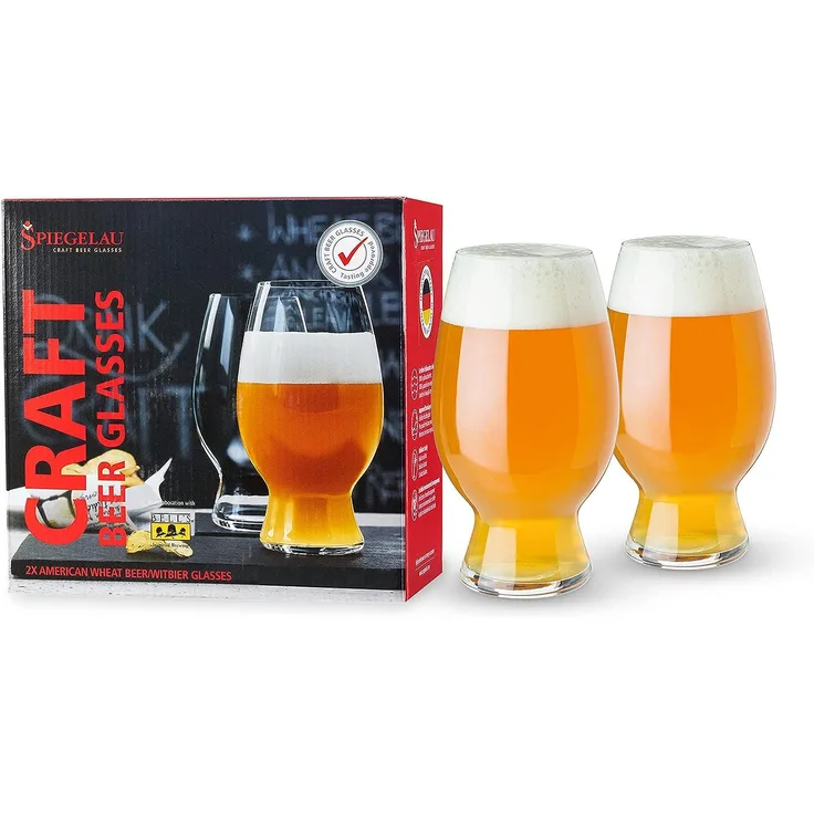 Spiegelau Craft Beer Glasses Witbier Glas, 2er Set, Bierglas, Craftbierglas, Trinkglas, Kristallglas, 750 ml, 4992663