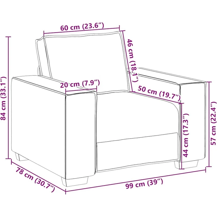 vidaXL Sessel Dunkelgrün 100x78x84 cm Samt 4105002 – Bild 8