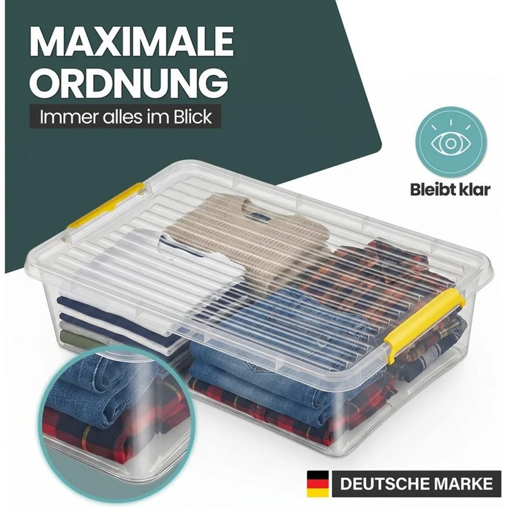 Kreher Aufbewahrungsbox Simple Store, in Transparent, rollbar, BPA-frei Set/Größe wählbar) (1 St) – Bild 3