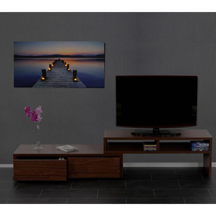 LED-Bild, Leinwandbild Leuchtbild Wandbild, Timer MVG-zertifiziert ~ 110x55cm Steg, flackernd – Bild 3