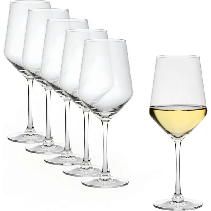 Spetebo Weißweinglas Kristall Glas kratzfest 6er Set, Glas, Spülmaschine geeignet