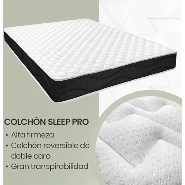 Homey Viskoelastische Matratze Sleep Pro wendbar (Winter-Sommer), Härtegrad mittel bis hoch, Dicke 20 cm, milbendicht, antibakteriell und hypoallergen, 135x190 cm – Bild 5