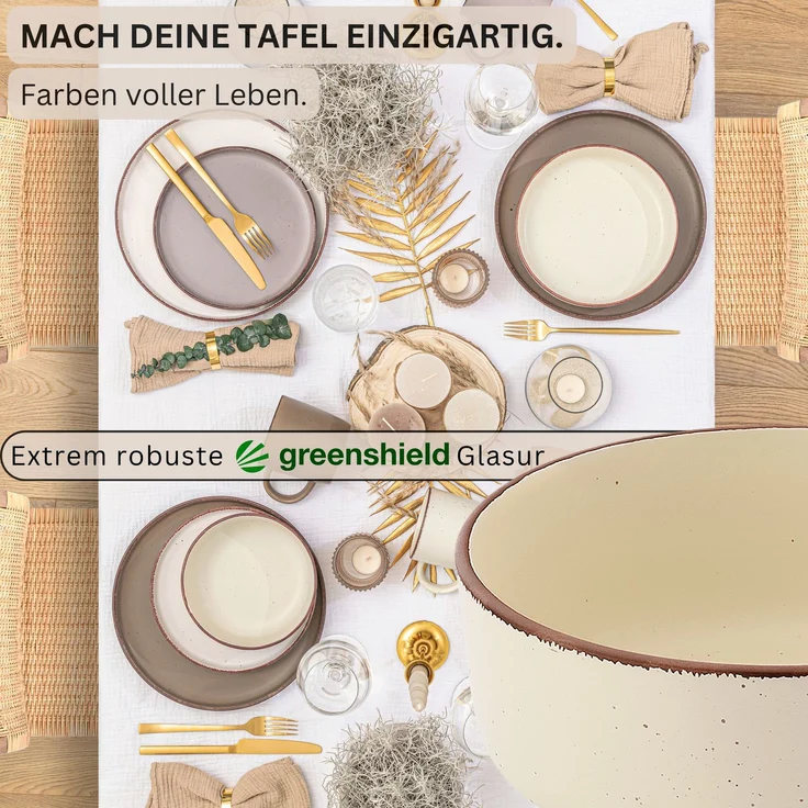 SÄNGER Steingut Schalen Bombay Erdfarben 4 teilig – Bild 3