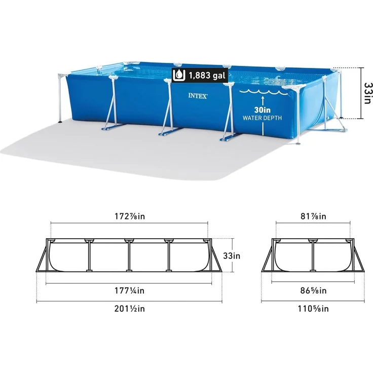 Intex 'Family IV' Frame Swimming Pool Set, blau, 450 x 220 x 84 cm, ohne Filteranlage – Bild 3