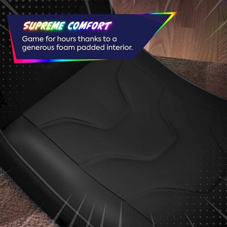 X Rocker Gaming Chair Shadow RGB 2.0 Audio Floor Rocker Gaming Stuhl – Schwarz, Audio, LED-Leuchten – Bild 3