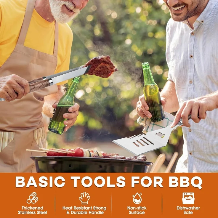 DRAGON RIOT Grillbesteck Set Edelstahl 29 Stück BBQ Zubehör – Bild 2
