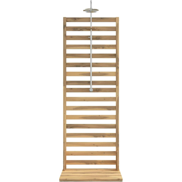 vidaXL Gartendusche 205,5 cm Massives Akazienholz und Edelstahl 903119 – Bild 3