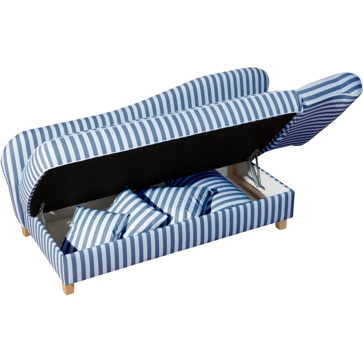 Max Winzer Recamiere mit Armteil rechts klappbar 'Selma', Flachgewebe blau, 82 cm x 88 cm x 190 cm – Bild 4