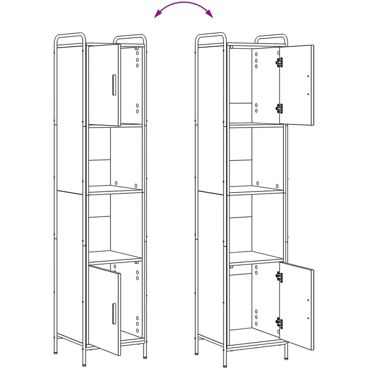 vidaXL Badezimmerschrank-Set 4 stk. Räuchereiche 40 x 36 x 181 cm 3444635 – Bild 12