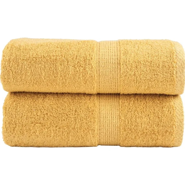 vidaXL Premium Gästetücher SOLUND 2 Stk. Gold 30x50 cm 600 g/m² 137278