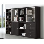 FIF Möbel 'Toro 74' Regalwand, schwarzbraun Eiche, ca. 232x148 cm