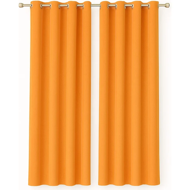 Gardine mit Ösen *** x *** cm ( Breite x Länge ) in ***, blickdichter Vorhang, Ösenvorhang in vielen Variationen 140x175 cm Hellorange – Bild 1