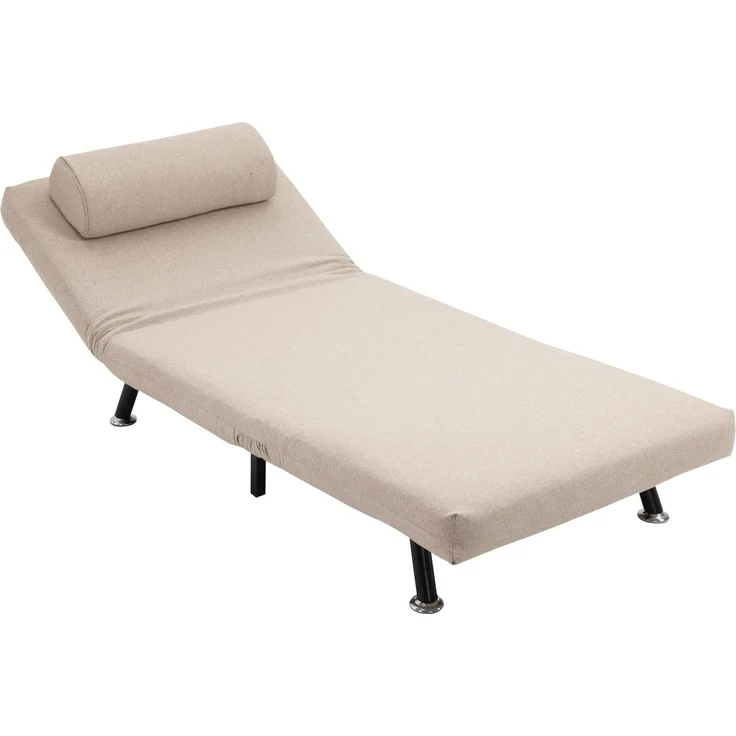 MELAYR, Klappsessel mit Bettfunktion, klappbarer Relaxsessel in Leinenoptik, 75 x 70 x 75 cm, Beige – Bild 2