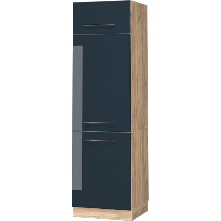 Kühlumbauschrank Fame-Line Dunkelblau Hochglanz 60 cm Vicco – Bild 1