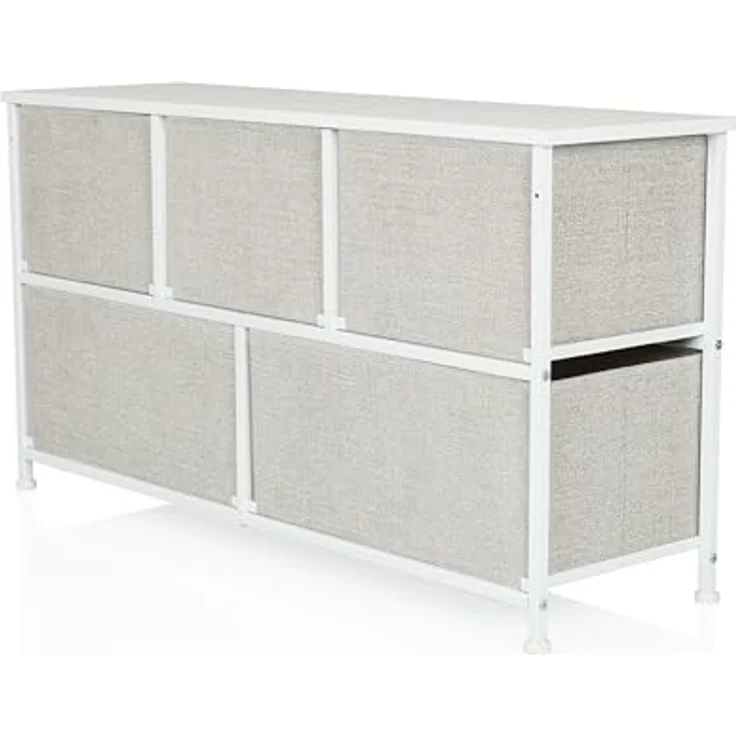 hjh LIVING Kommode mit 5 Stoffschubladen, Grau, 100x30x55 cm – Bild 6
