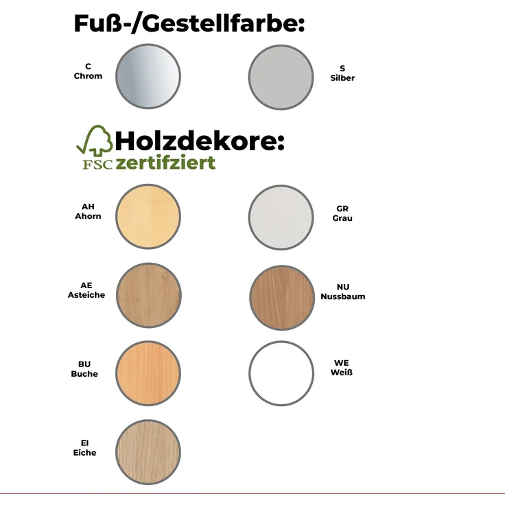 Rheinland Möbel Konferenztisch KONTI 220x103 cm – ovaler Besprechungstisch in Grau mit verchromten Säulenfüßen & Kabelauslass, Meetingtisch für 6–8 Personen, moderner XXL-Tisch fürs Büro & Besprechungsraum – Bild 5