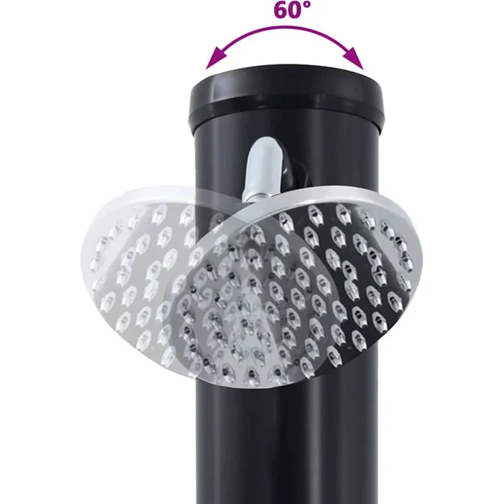 vidaXL Außen Solardusche Schwarz 217 cm PVC und Aluminium 42003411 – Bild 10