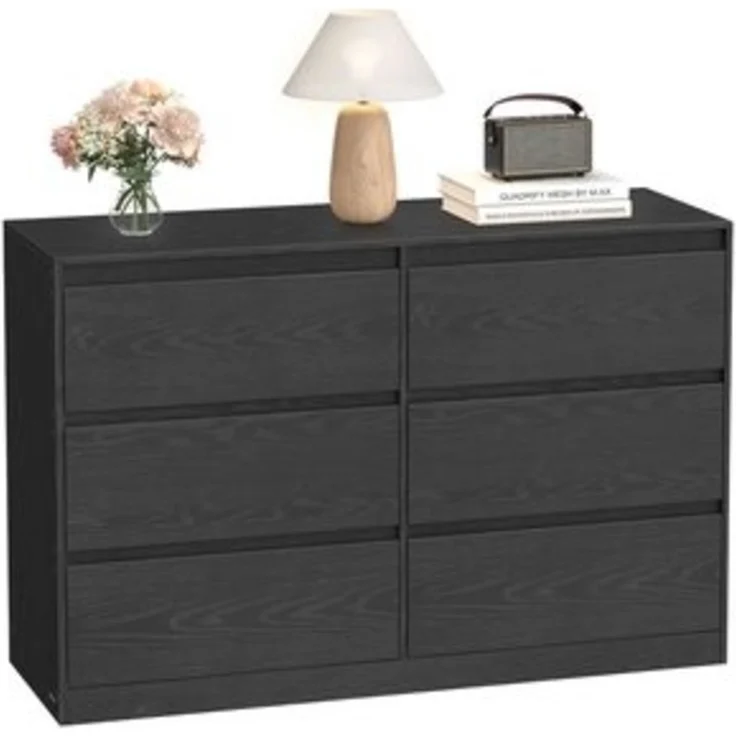 VASAGLE Kailyn Kollektion - Kommode mit 6 Schubladen, Aufbewahrungsschrank, Wäschekommode, für Schlafzimmer, 40 x 119,4 x 75 cm, modern, ebenholzschwarz – Bild 6